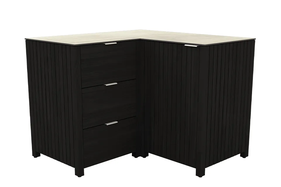 Passion Grills | Buitenkeuken Module Leon | Kast Hoek 3 Lades + Deur