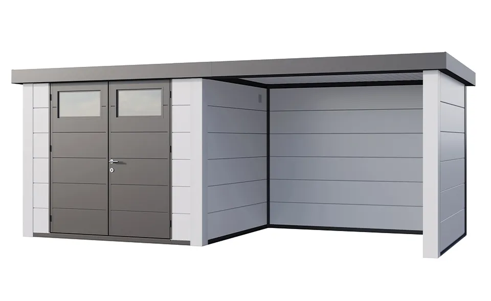 Telluria | Tuinhuis Classico 2724 met Overkapping Lounge Small | Rechts | Wit
