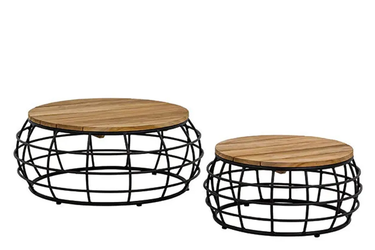 Apple Bee | Koffietafelset Pure Ø70 x 35 cm & Ø55 x 30 cm | Black Grey