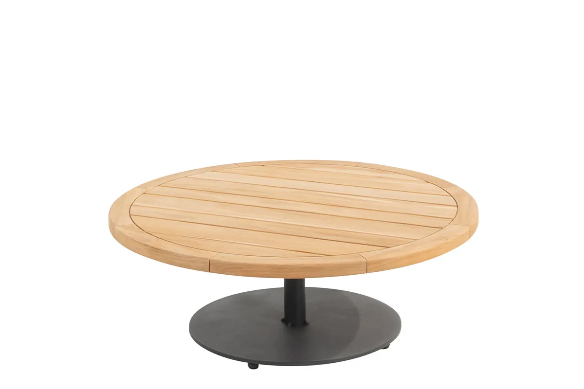 4 Seasons Outdoor | Koffietafel Volta Teak Ø80 cm x 30(h) cm | Antraciet