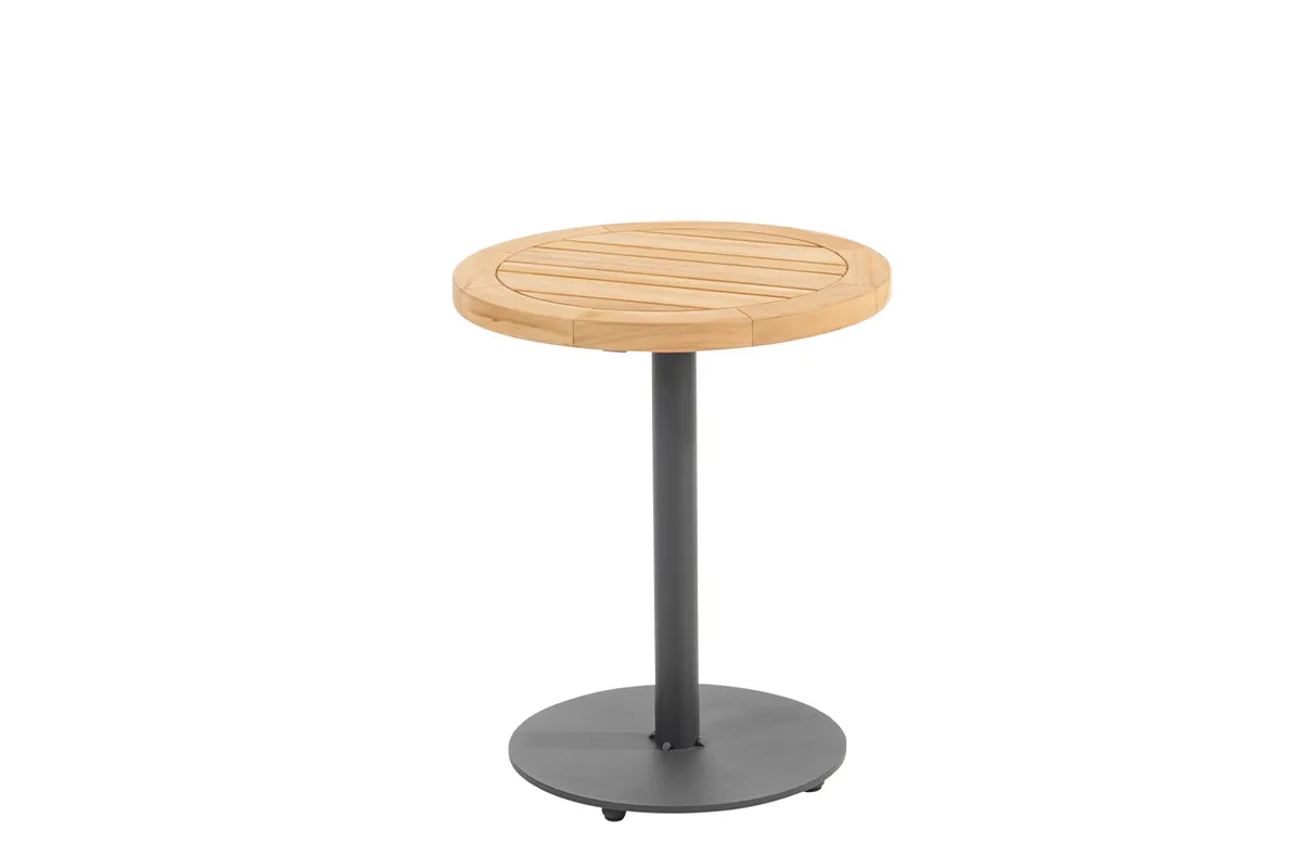 4 Seasons Outdoor | Bijzettafel Volta Teak Ø45 cm x 55(h) cm | Antraciet