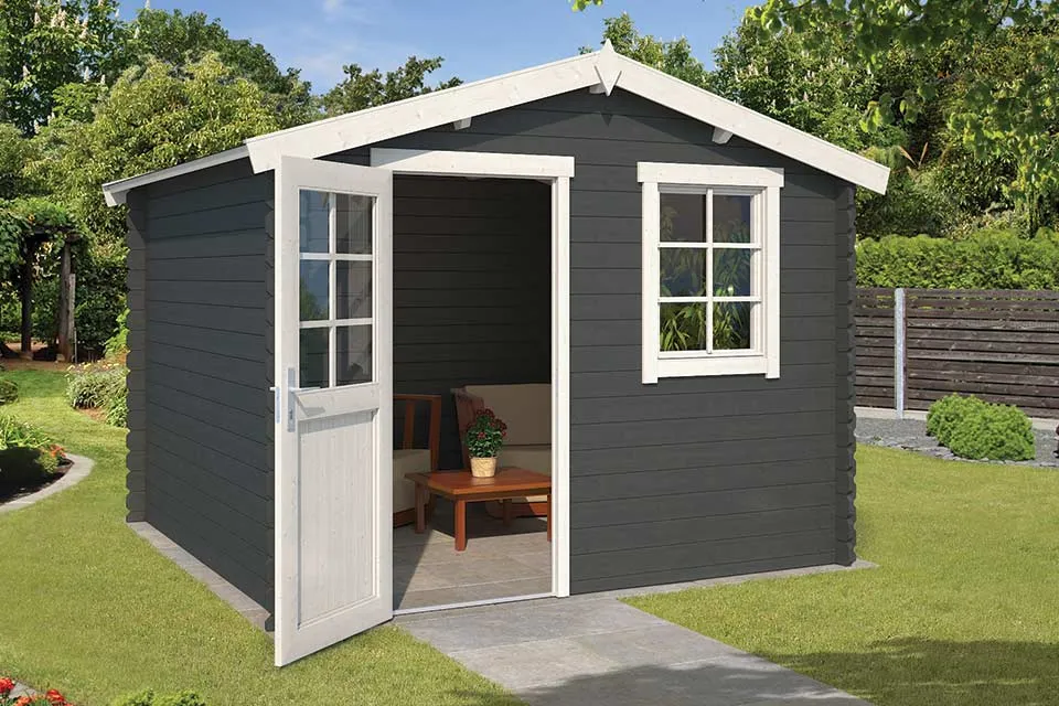 Outdoor Life Products | Tuinhuis Nina 275 x 230 | Gecoat | Carbon Grey-Wit