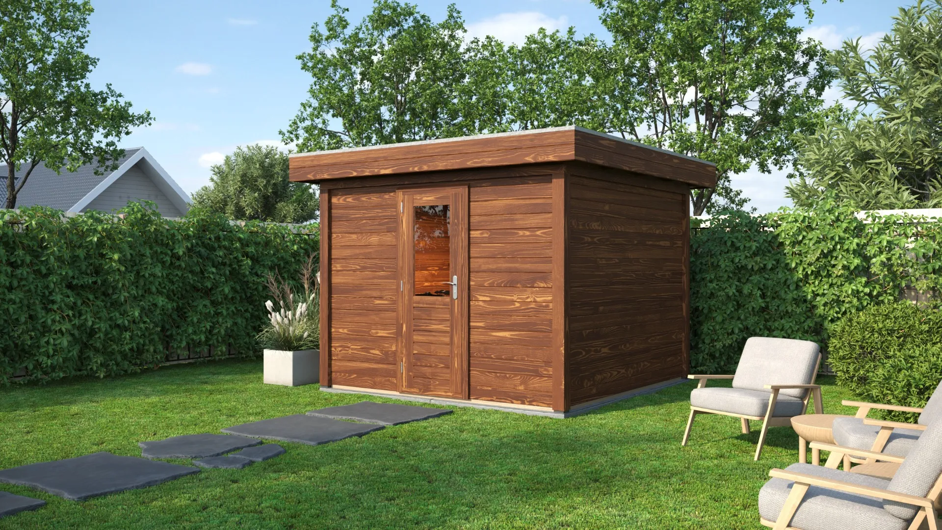 Lugarde Select Modern | Tuinhuis Groningen 300 x 300 | Bruin Geolied