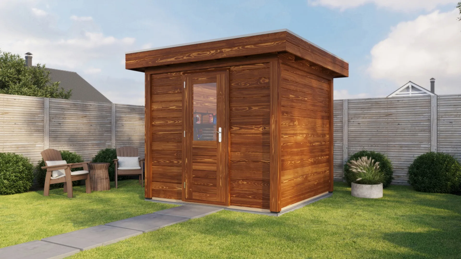 Lugarde Select Modern | Tuinhuis Garderen 250 x 250 | Bruin Geolied