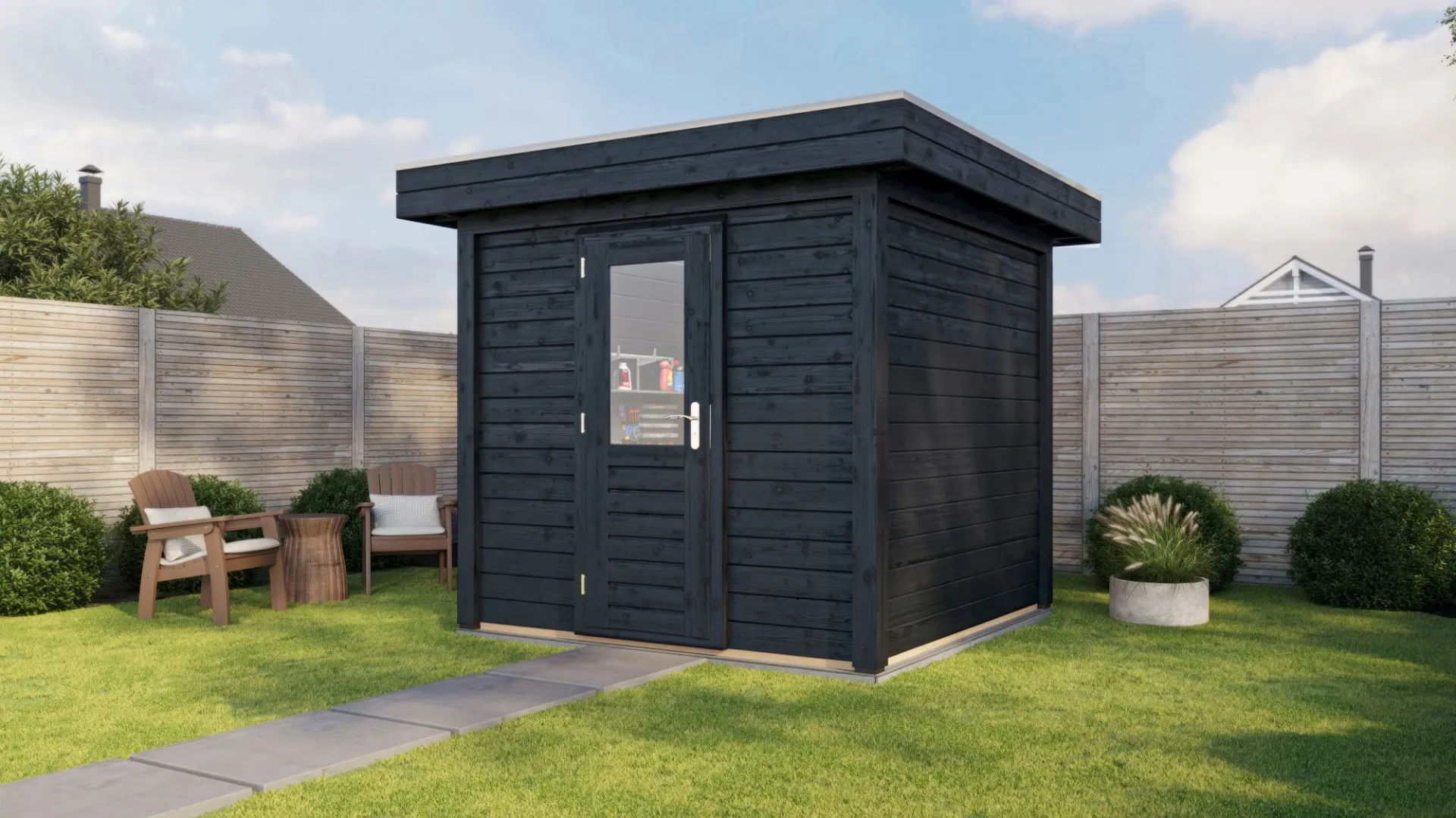 Lugarde Select Modern | Tuinhuis Garderen 250 x 250 | Zwart Geolied