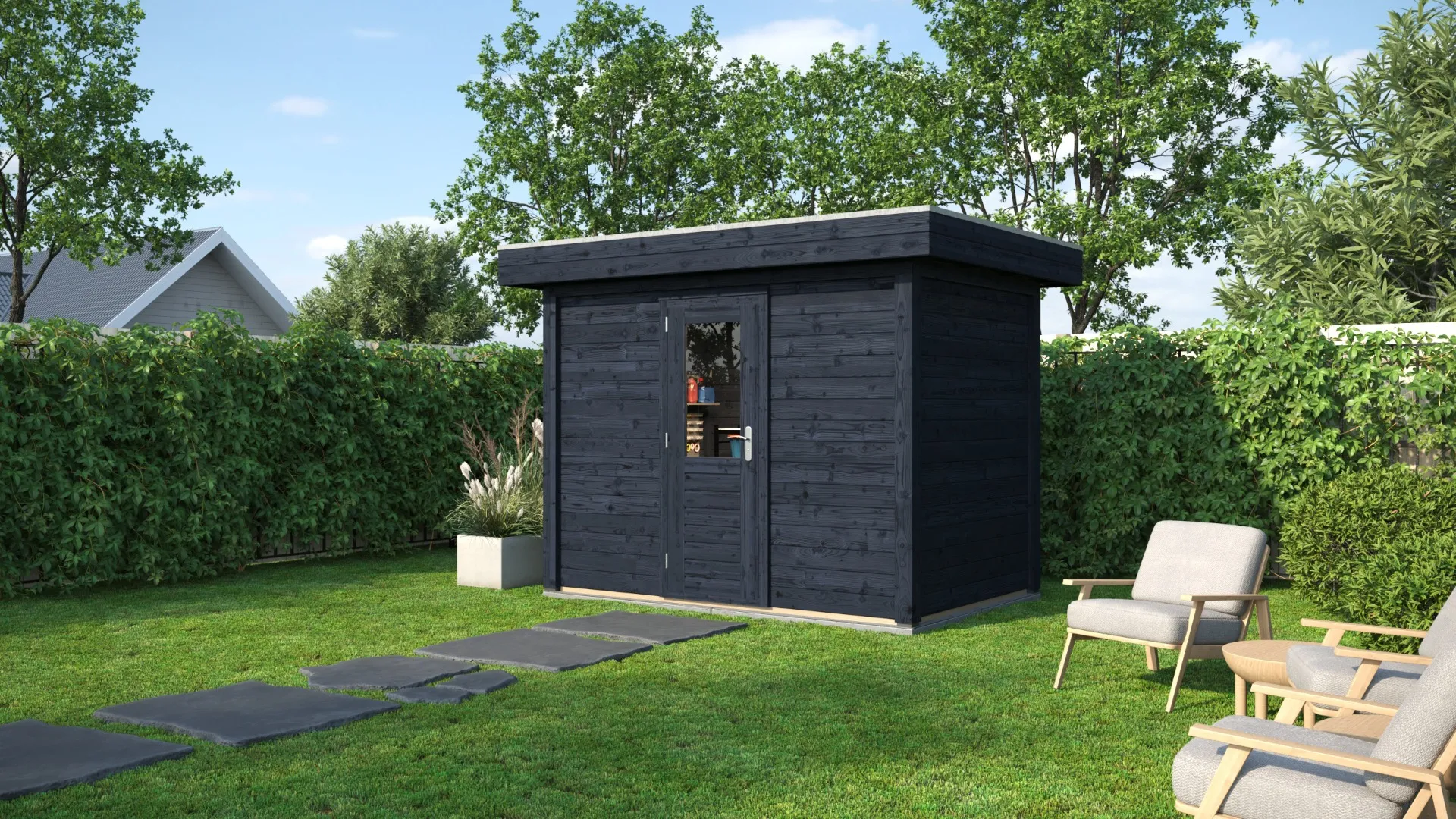Lugarde Select Modern | Tuinhuis Hoeven 300 x 200 | Zwart Geolied