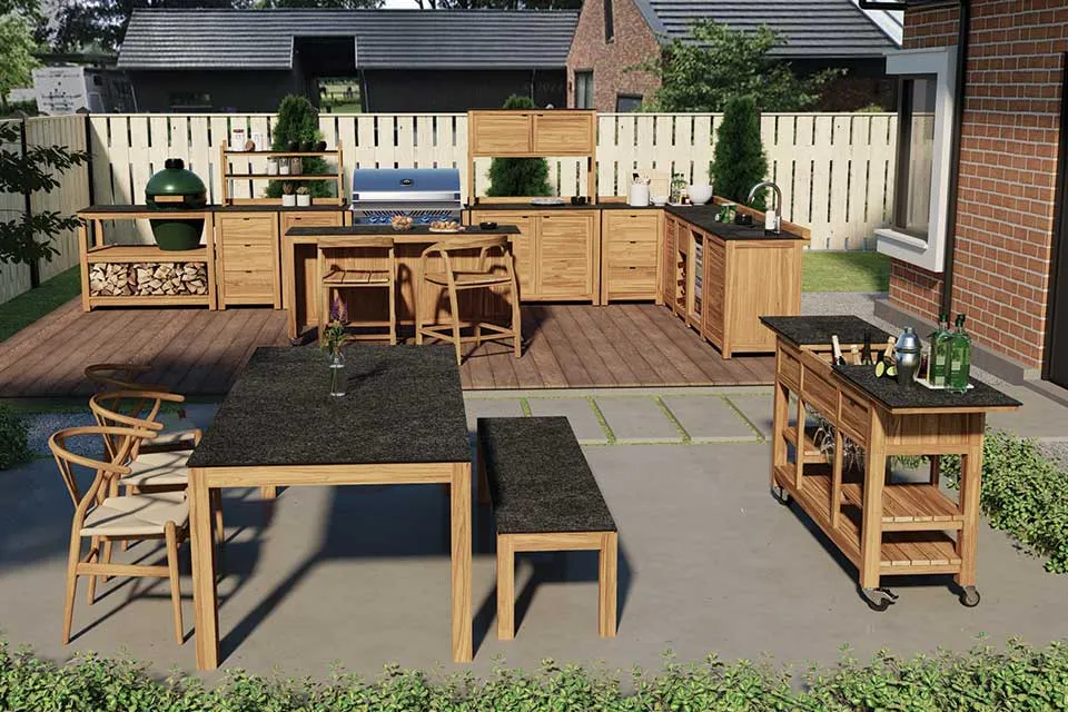 Passion Grills | Buitenkeuken Module Milano | Belgium Dark Grey | Opstelling Compleet