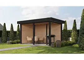 Fonteyn Exclusief Overkapping 388x250cm  - Gebeitst Transparant Eiken / RAL7021