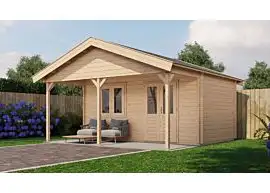 Lugarde Select | Tuinhuis Heerde met Overkapping 500 + 200 x 300 | Onbehandeld