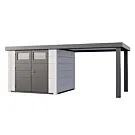 Telluria | Tuinhuis Classico 2724 met Overkapping Open Lounge Large | Rechts | Wit