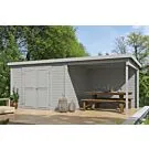 Outdoor Life Products | Tuinhuis Kjeld 550 x 250 | Gecoat | Platinum Grey
