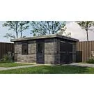Lugarde Select | Tuinhuis Lochem met Garagedeur 400 x 500 | Keteldruk Grijs