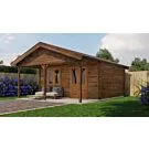 Lugarde Select | Tuinhuis Bennekom met Overkapping 500 + 200 x 400 | Keteldruk Bruin