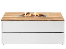 Cosi | Vuurhaard Cosipure 120 | White Frame | Teak Top