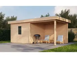 Lugarde Select Modern | Tuinhuis Nunspeet met Veranda Rechts 300 + 300 x 300 | Onbehandeld