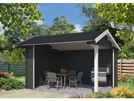 Outdoor Life Products | Overkapping Kirian 380 x 300 | Gecoat | Carbon Grey-Wit
