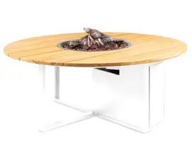 Cosi | Cosiloft 120 Round | White Frame | Teak Top