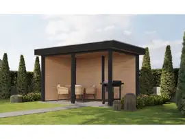 Fonteyn Exclusief Overkapping 388x250cm  - Gebeitst Transparant Eiken / RAL7021