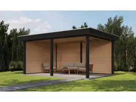 Fonteyn Exclusief Overkapping 488x350cm  - Gebeitst Transparant Eiken / RAL7021