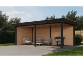 Fonteyn Exclusief Overkapping 588x300cm  - Gebeitst Transparant Eiken / RAL7021