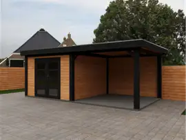 Fonteyn | Tuinhuis Lynn met Overkapping 600 x 300 Exclusief