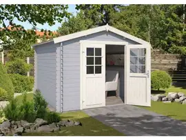 Outdoor Life Products | Tuinhuis Norah 275 x 230 | Gecoat | Platinum Grey-Wit