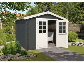 Outdoor Life Products | Tuinhuis Norah 275 x 275 | Gecoat | Carbon Grey-Wit