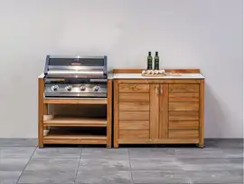 Passion Grills | Buitenkeuken Module Milano | Opstelling 09 | Albastro Cream