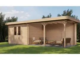 Lugarde Select | Tuinhuis Zandvoort met Overkapping Rechts 300 + 400 x 250 | Onbehandeld