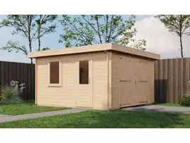 Lugarde Select | Tuinhuis Groenlo met Garagedeur 400 x 400 | Onbehandeld