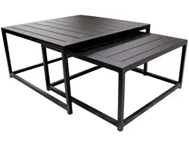 Fonteyn | Koffietafel Set 2 Stuks Vierkant | Zwart