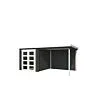 Outdoor Life Products | Tuinhuis met Overkapping Helena 472 x 230 | Gecoat | Carbon Grey-Wit