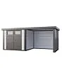 Telluria | Tuinhuis Classico 2724 met Overkapping Lounge Small met Ramen | Rechts | Wit-Antraciet