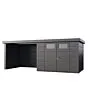 Telluria | Tuinhuis Classico 3024 met Overkapping Lounge Small | Links | Antraciet