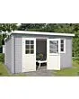 Outdoor Life Products | Tuinhuis Amira 380 x 230 | Gecoat | Platinum Grey-Wit