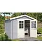 Outdoor Life Products | Tuinhuis Norah 275 x 275 | Gecoat | Platinum Grey-Wit