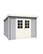 Outdoor Life Products | Tuinhuis Nadia 275 x 275 | Gecoat | Platinum Grey-Wit