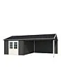 Outdoor Life Products | Tuinhuis met Overkapping Octavio 681 x 380 | Gecoat | Carbon Grey-Wit