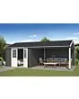 Outdoor Life Products | Tuinhuis met Overkapping Octavio 681 x 380 | Gecoat | Carbon Grey-Wit