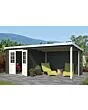 Outdoor Life Products | Tuinhuis met Overkapping Sunniva 570 x 275 | Gecoat | Carbon Grey-Wit