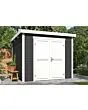 Outdoor Life Products | Tuinhuis Mila 250 x 250 | Gecoat | Carbon Grey-Wit