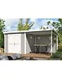 Outdoor Life Products | Tuinhuis Lars 500 x 250 | Gecoat | Platinum Grey-Wit