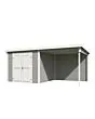Outdoor Life Products | Tuinhuis Lars 500 x 250 | Gecoat | Platinum Grey-Wit