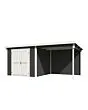 Outdoor Life Products | Tuinhuis Lars 500 x 250 | Gecoat | Carbon Grey-Wit