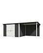 Outdoor Life Products | Tuinhuis Kjeld 550 x 250 | Gecoat | Carbon Grey-Wit