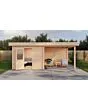 Lugarde Select Modern | Tuinhuis Nunspeet met Veranda Rechts 300 + 300 x 300 | Onbehandeld