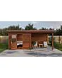 Lugarde Select Modern | Tuinhuis Nunspeet met Veranda Rechts 300 + 300 x 300 | Bruin Geolied