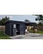 Lugarde Select Modern | Tuinhuis Nunspeet met Veranda Rechts 300 + 300 x 300 | Zwart Geolied