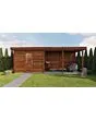 Lugarde Select Modern | Tuinhuis Lelystad met Veranda Rechts 300 + 400 x 300 | Bruin Geolied