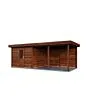 Lugarde Select Modern | Tuinhuis Lelystad met Veranda Rechts 300 + 400 x 300 | Bruin Geolied